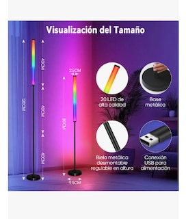 Foto 4 | Lámpara De Piso Rgb Rainbow Luz Minimalistas Decoración Led Control Remoto Para Cuarto Control Por Control Par