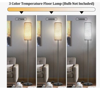 Foto 3 | Lampara De Piso Moderna Led 3 Temperaturas Color Ajustable