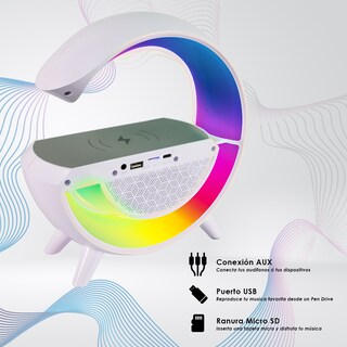 Foto 4 | Lámpara Inteligente de Escritorio/Cargador/ Despertador Starket SK-N69 Blanco