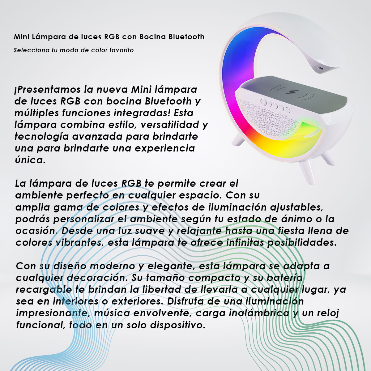 Foto 7 pulgar | Lámpara Inteligente de Escritorio/Cargador/ Despertador Starket SK-N69 Blanco