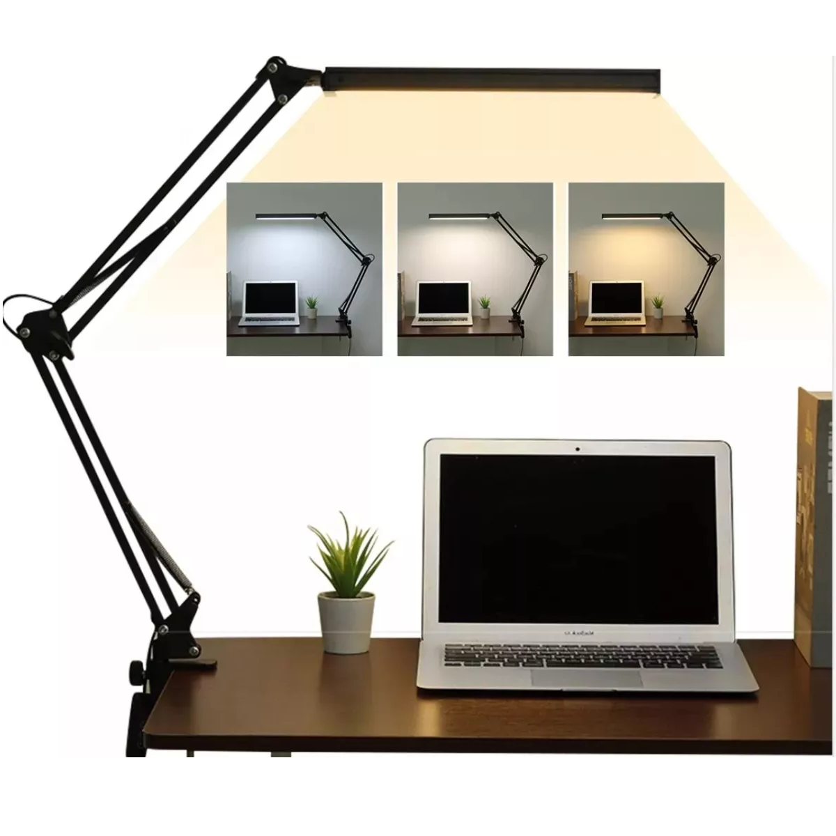 Foto 2 | Lámpara de Escritorio Led Eo Safe Imports ESI-9803 Negra con Brazo Oscilante de 360°