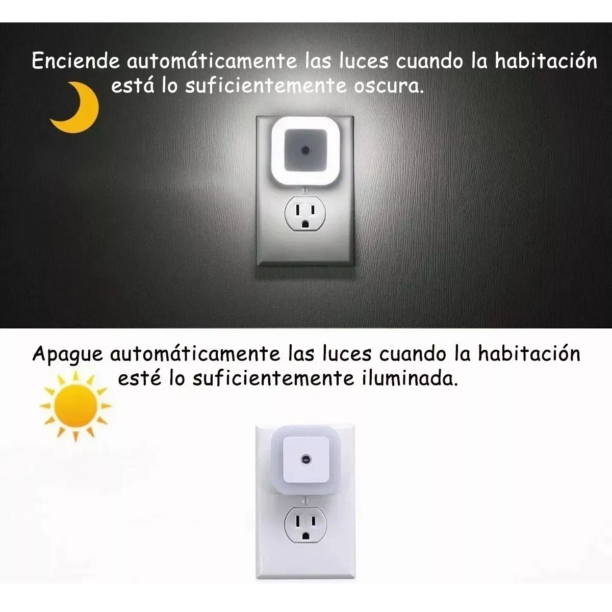 Foto 3 pulgar | Luz de Noche Inteligente Led Eo Safe Imports ESI-9816 Blanco con Sensor de Control 6 Piezas