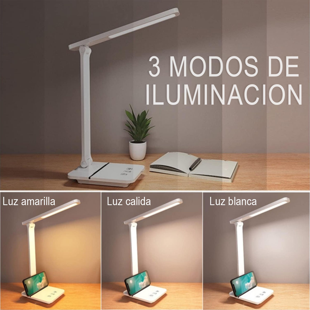 Foto 4 pulgar | Lámpara de Escritorio LED con Control Táctil y Puerto USB