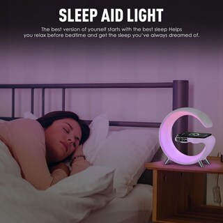 Foto 6 | Lámpara Led Rgb Smart Bluetooth Con Cargador Inalámbrico En Forma De G Despertador