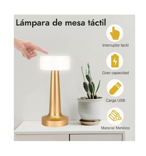 Foto 4 | Lámpara De Mesa Para Restaurante Ambiente Ambiente Led Dorado/blanco