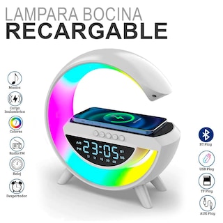 Foto 2 | Lampara Led Inteligente Dahua Lamp con Bocina Bluetooth Cargador Inalámbrico y Reloj Despertador Blanca
