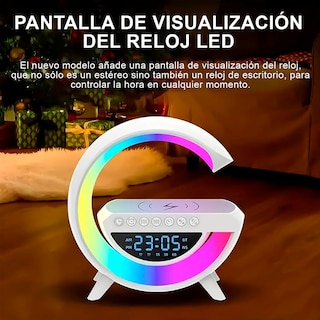 Foto 5 | Lampara Led Inteligente Dahua Lamp con Bocina Bluetooth Cargador Inalámbrico y Reloj Despertador Blanca