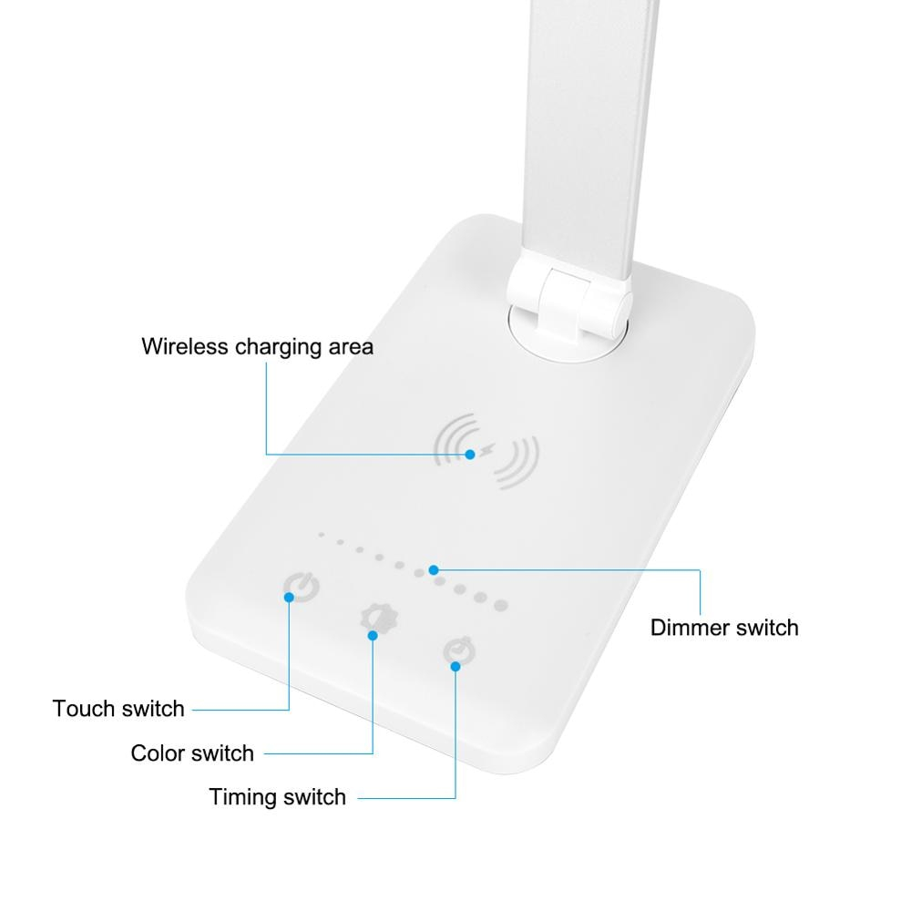 Foto 3 pulgar | Lámpara De Escritorio Led Con Cargador Inalámbrico Coquimbo 48 Con Puerto Usb De 5 V - Venta Internacional.