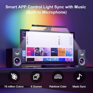 Foto 2 | Lámpara De Monitor Ustellar Rgb Led L Que Protege Los Ojos Con Atenuación - Venta Internacional.
