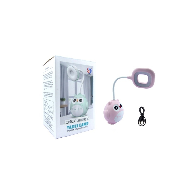 Lámpara Led Recargable Usb De 12 Led, Diseño De Búho Rosa - Venta Internacional.