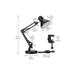 Foto 3 | Lámpara Con Brazo Flexible Para Escritorio De Estudio, Base De Mesa, Clip Negro - Venta Internacional.