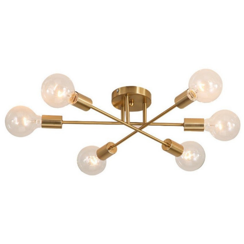 Foto 2 pulgar | Lámpara De Techo Vintage 6e27 Gold Iron Para Luz Led - Venta Internacional.