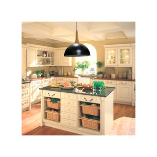 Foto 2 | Lámpara Colgante Portici De Metal Y Madera Negro/blanco 38 Cm - Venta Internacional.
