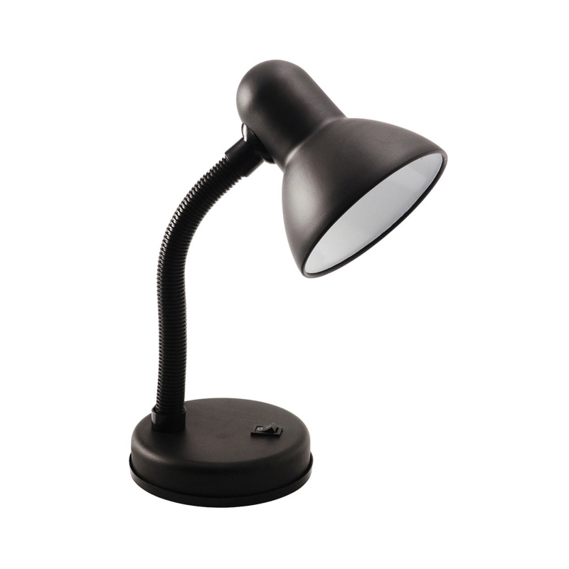 Lámpara De Escritorio Negra Con Cuello Flexible Y Bombilla Led Incluida - Venta Internacional.