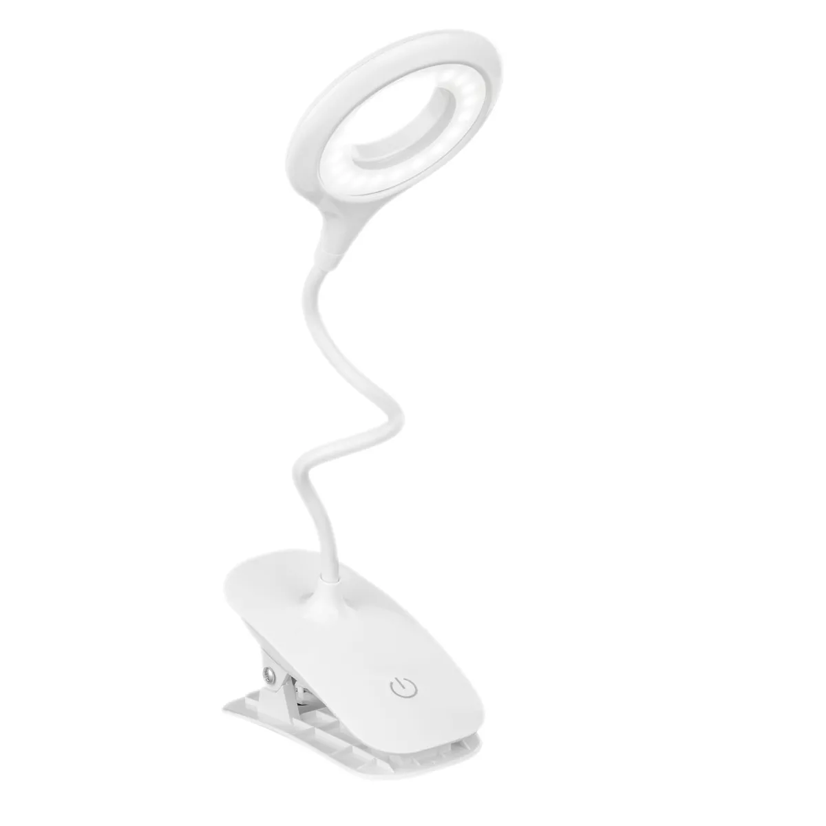 Lámpara Flexible De Escritorio Con Clip Recargable Ajustable Eo Safe Imports Esi-13120 Blanco