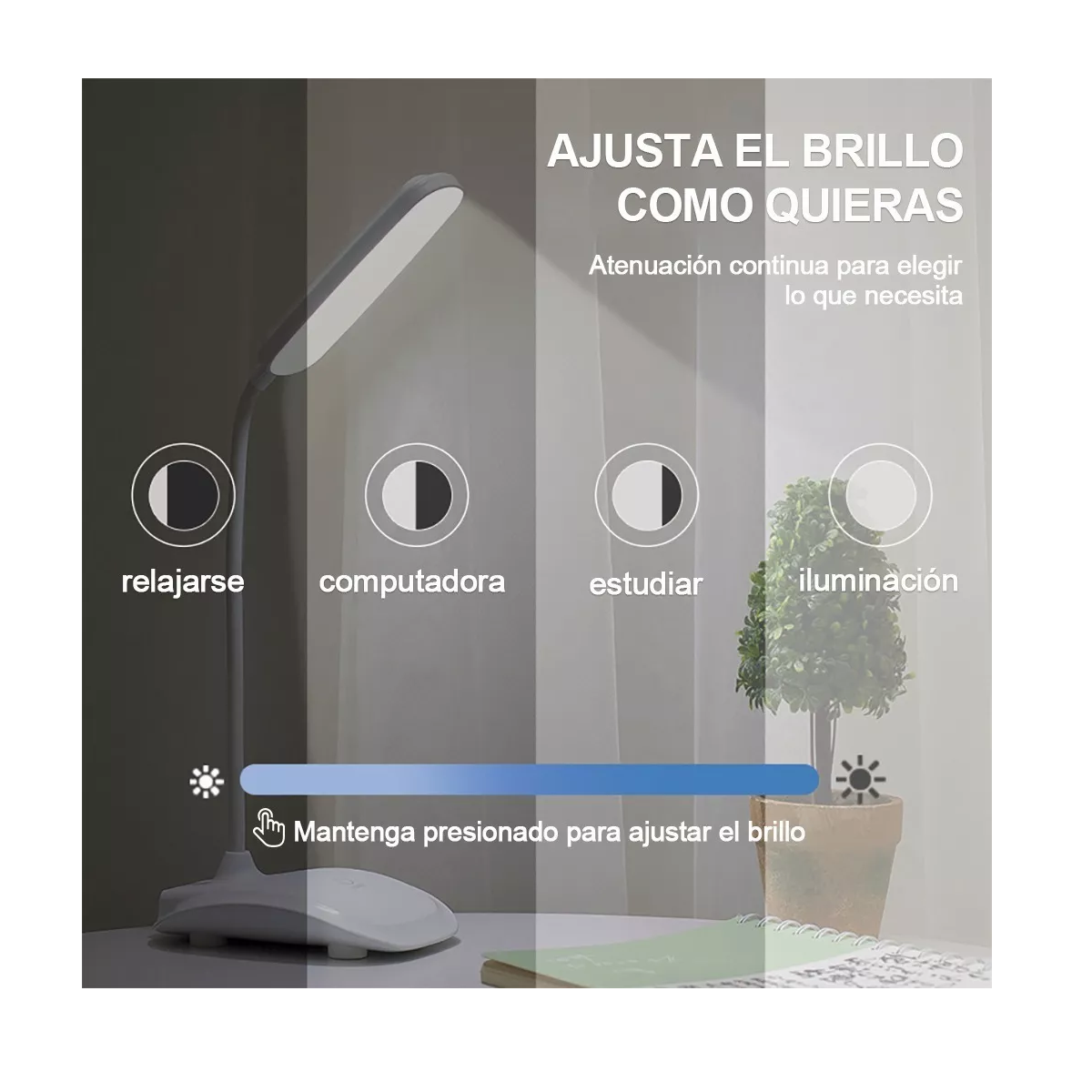 Foto 4 pulgar | Lámpara Led Escritorio Ajustable Recargable Usb Eo Safe Imports Esi-13119 Blanca