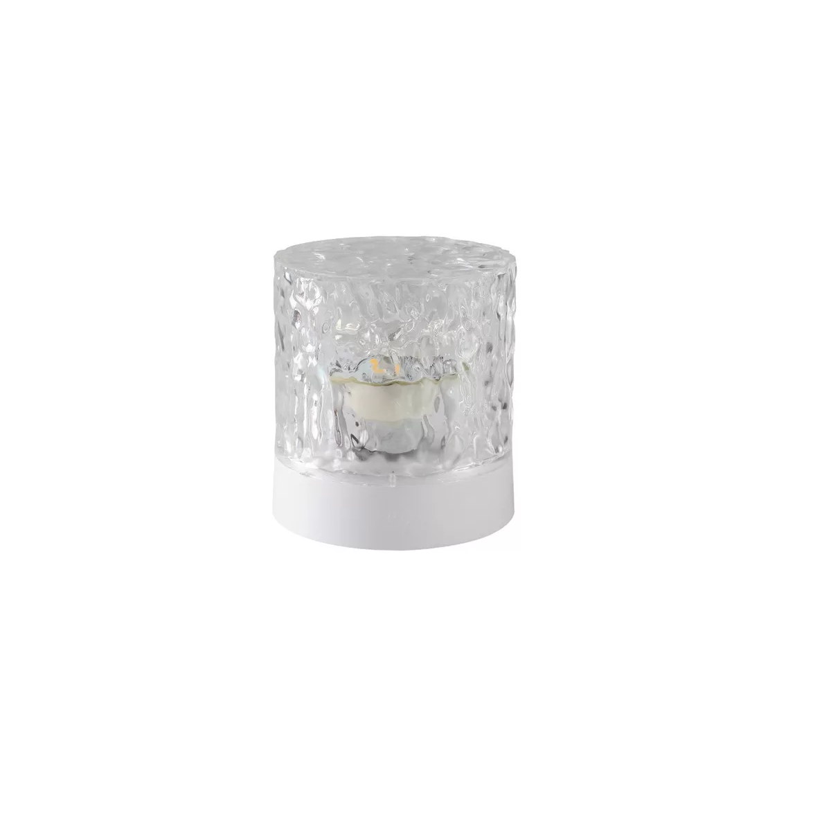 Lámpara Led Cristal Luz De Noche Recarga Giratorio Proyector  Eo Safe Imports Esi-13111 Blanco