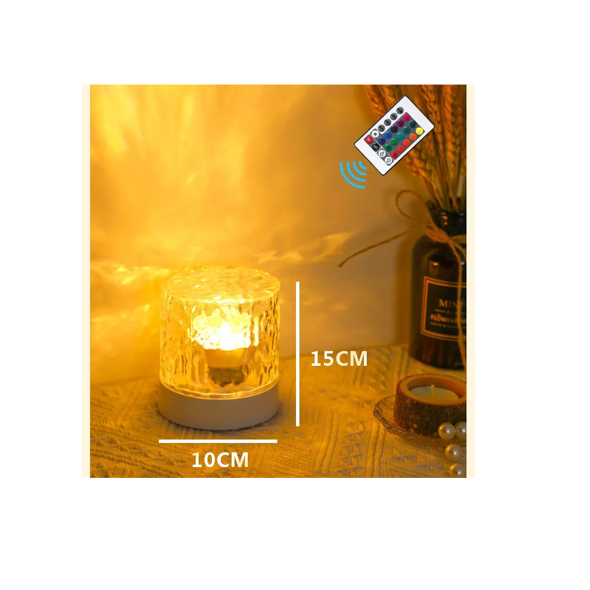 Foto 3 pulgar | Lámpara Led Cristal Luz De Noche Recarga Giratorio Proyector  Eo Safe Imports Esi-13111 Blanco