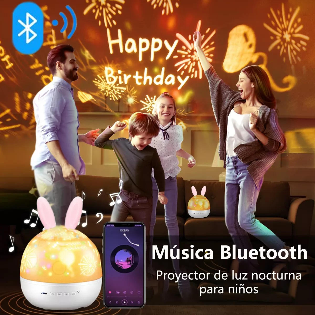 Foto 3 pulgar | Proyector Lampara Estrella Noche Recargable Para Bebés Niños Eo Safe Imports Esi-13116 Blanco