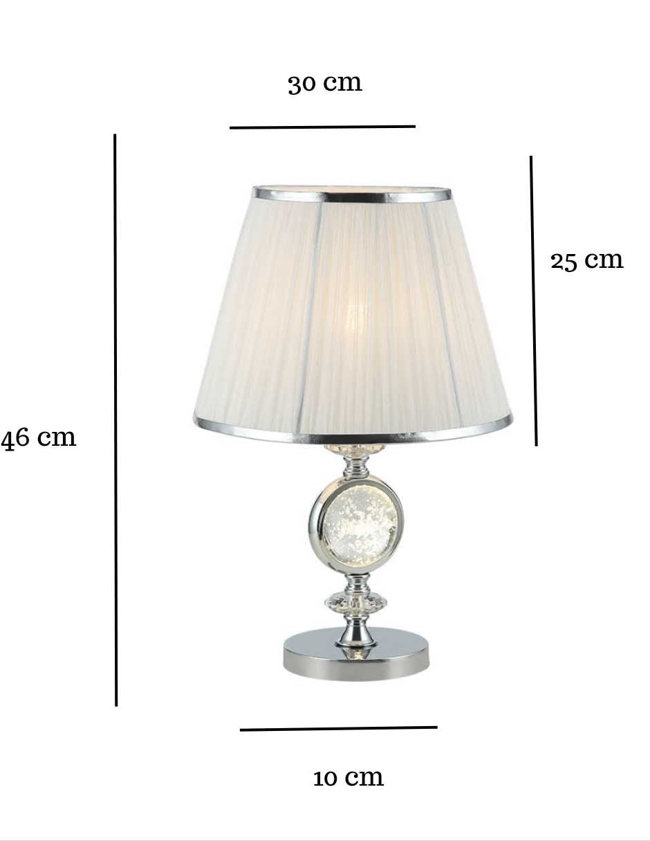 Foto 4 pulgar | Lámpara de Mesa Plateada Moderna con Foco E27