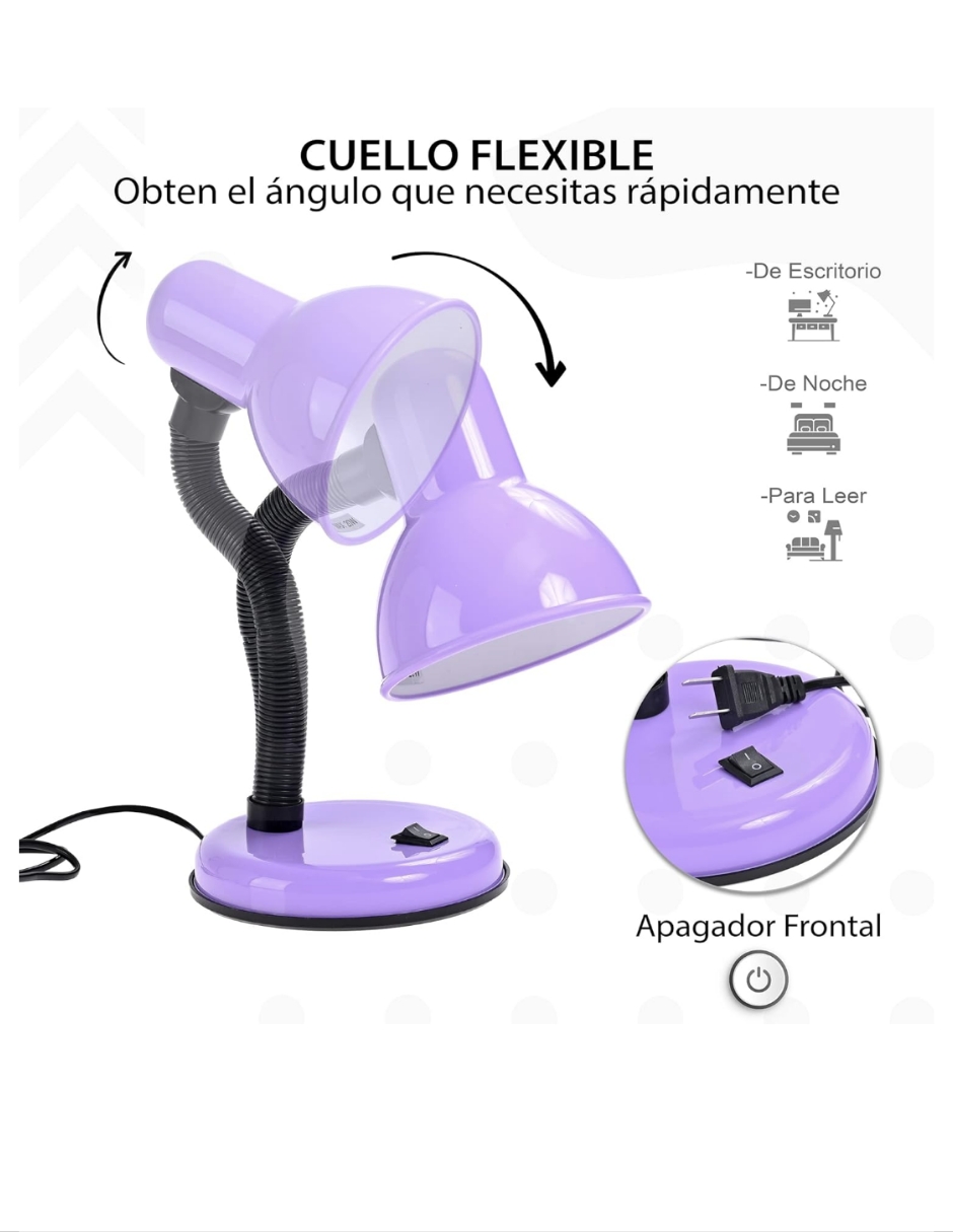 Foto 4 pulgar | Lámpara de Mesa Iluminación Luz Vic Chil Morada