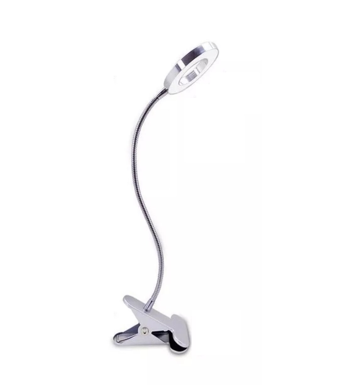 Lámpara de Escritorio Belug Plateada con Luz de Lectura Led USB con Clip $799