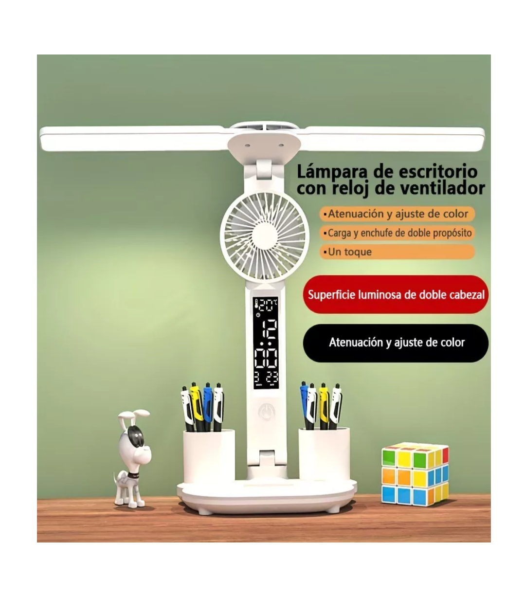 Foto 3 pulgar | Lámpara de Escritorio Lab.G Blanca con Ventilador e Indicador de Temperatura