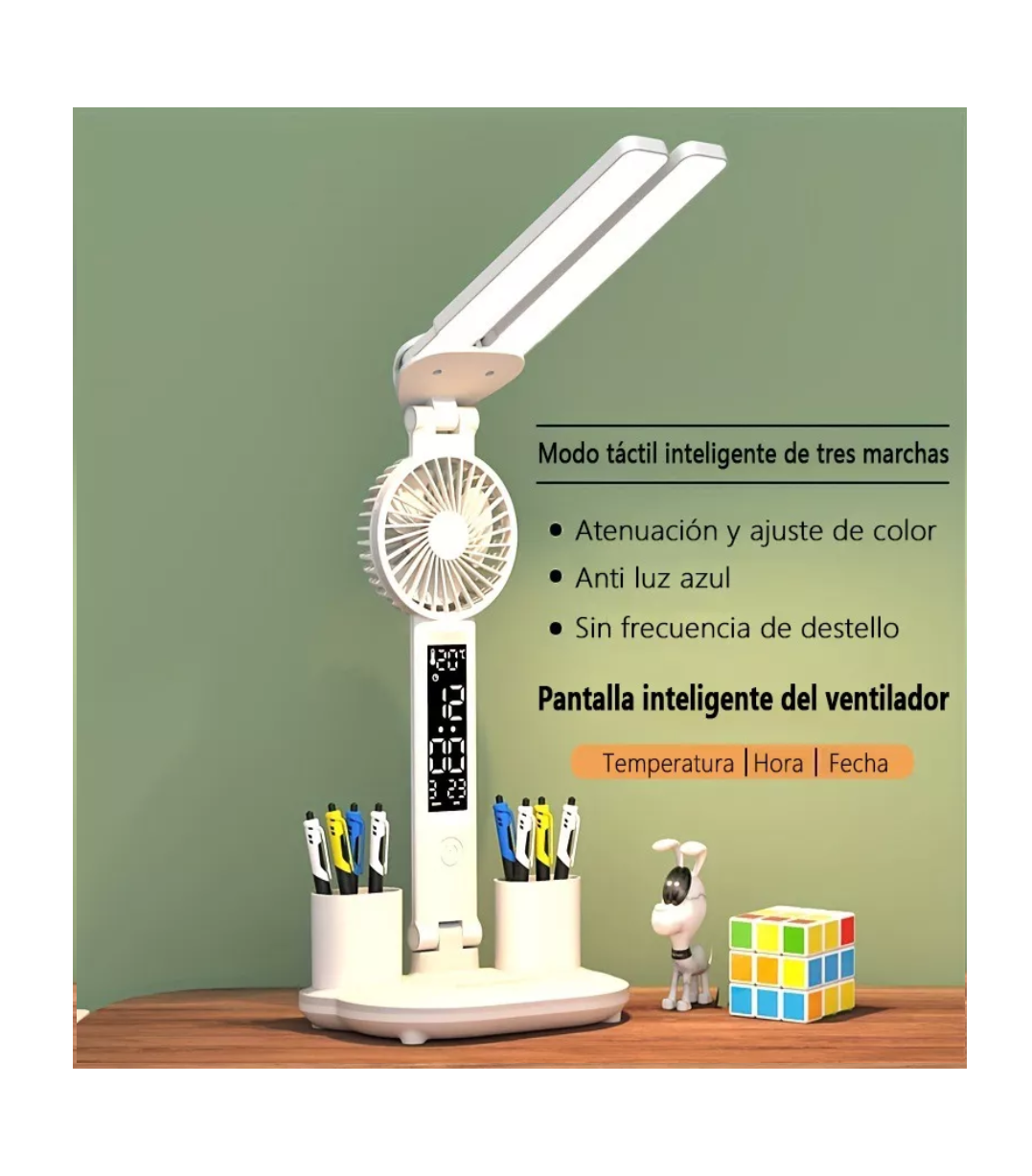 Foto 4 pulgar | Lámpara de Escritorio Lab.G Blanca con Ventilador e Indicador de Temperatura