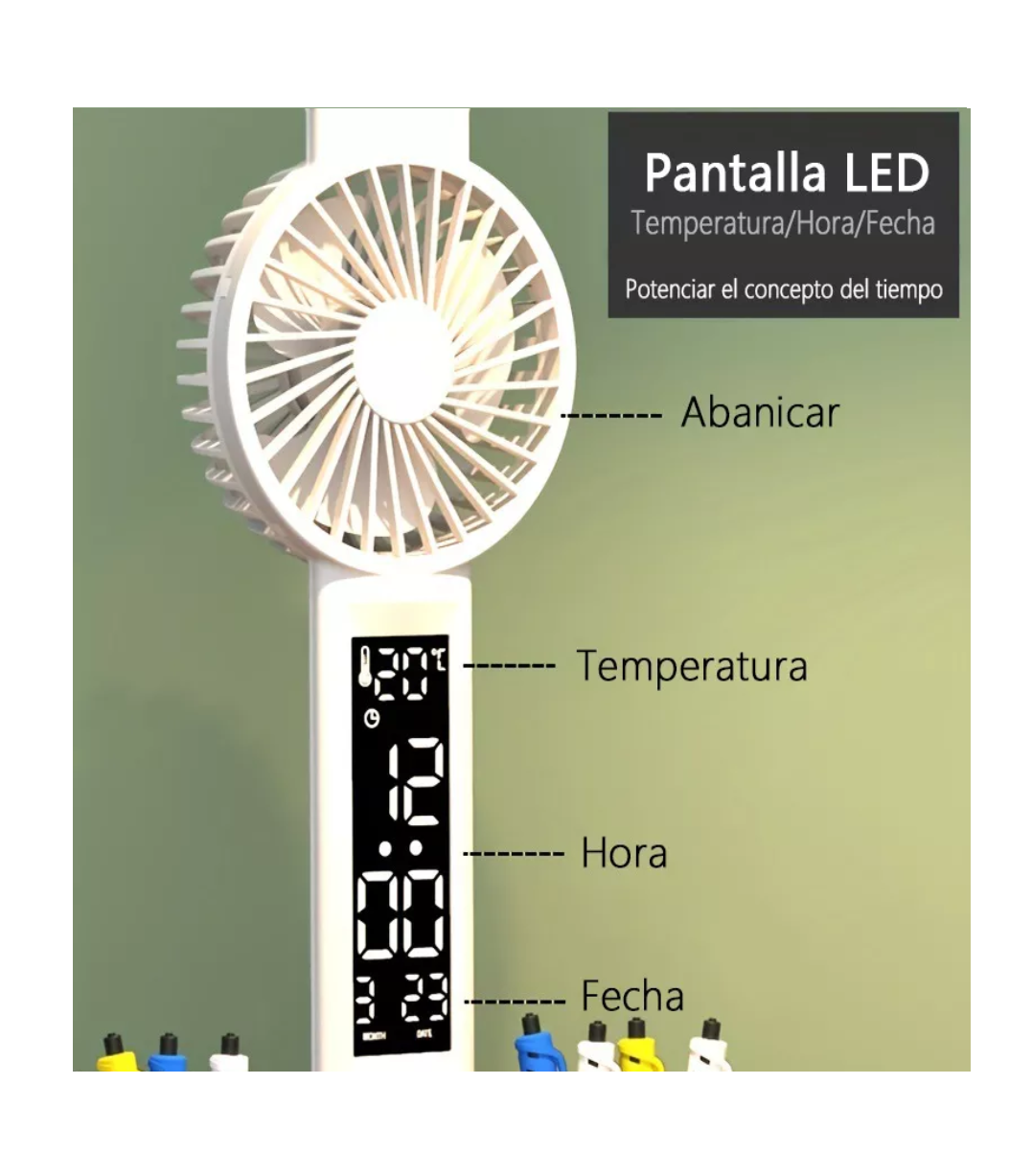 Foto 5 pulgar | Lámpara de Escritorio Lab.G Blanca con Ventilador e Indicador de Temperatura