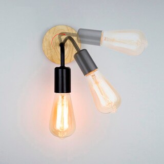 Foto 2 | Lámpara de Pared Decorativa con Base de Madera y Enchufe E27 - Venta Internacional