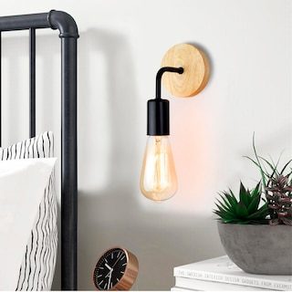 Foto 6 | Lámpara de Pared Decorativa con Base de Madera y Enchufe E27 - Venta Internacional