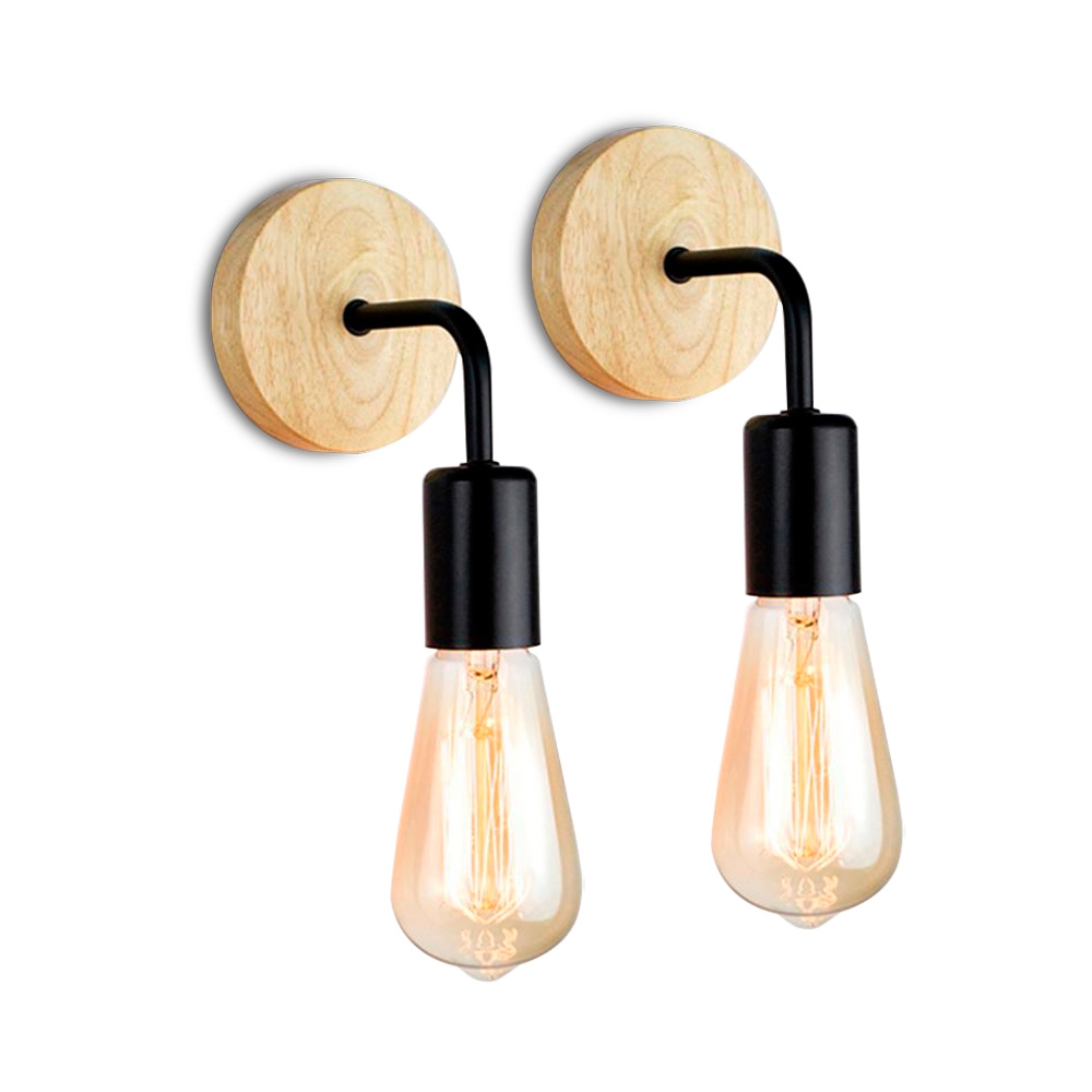 Foto 8 pulgar | Lámpara de Pared Decorativa con Base de Madera y Enchufe E27 - Venta Internacional