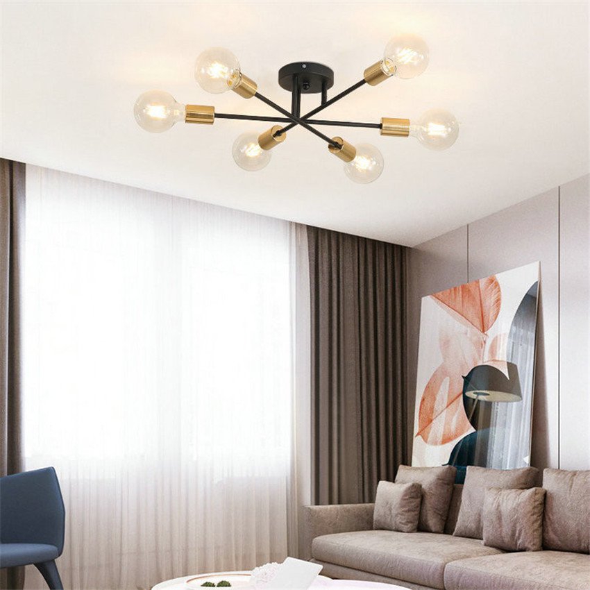Foto 3 | Lámpara de Techo Nórdica Moderna Hierro Dorado - Venta Internacional