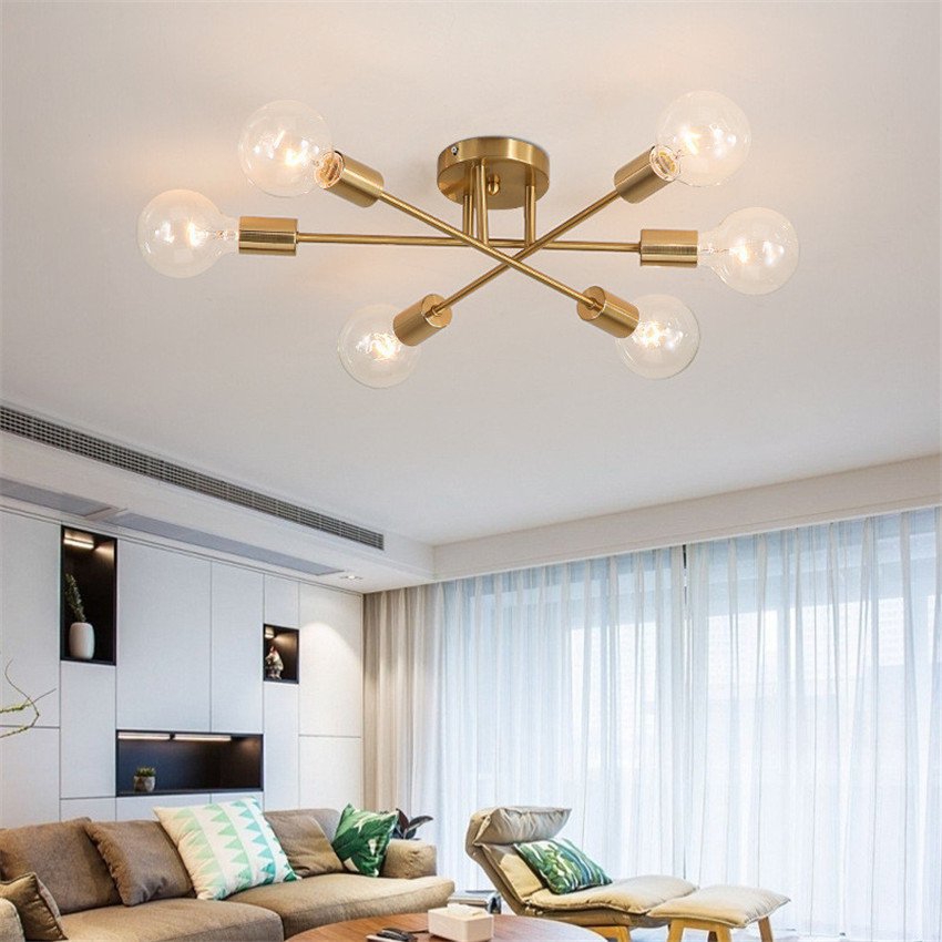 Foto 4 | Lámpara de Techo Nórdica Moderna Hierro Dorado - Venta Internacional