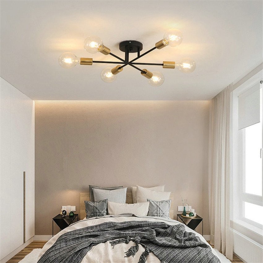 Foto 5 | Lámpara de Techo Nórdica Moderna Hierro Dorado - Venta Internacional
