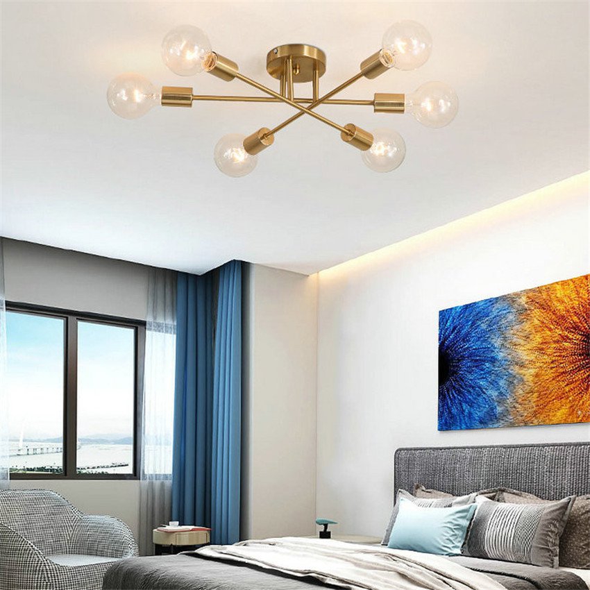Foto 7 | Lámpara de Techo Nórdica Moderna Hierro Dorado - Venta Internacional