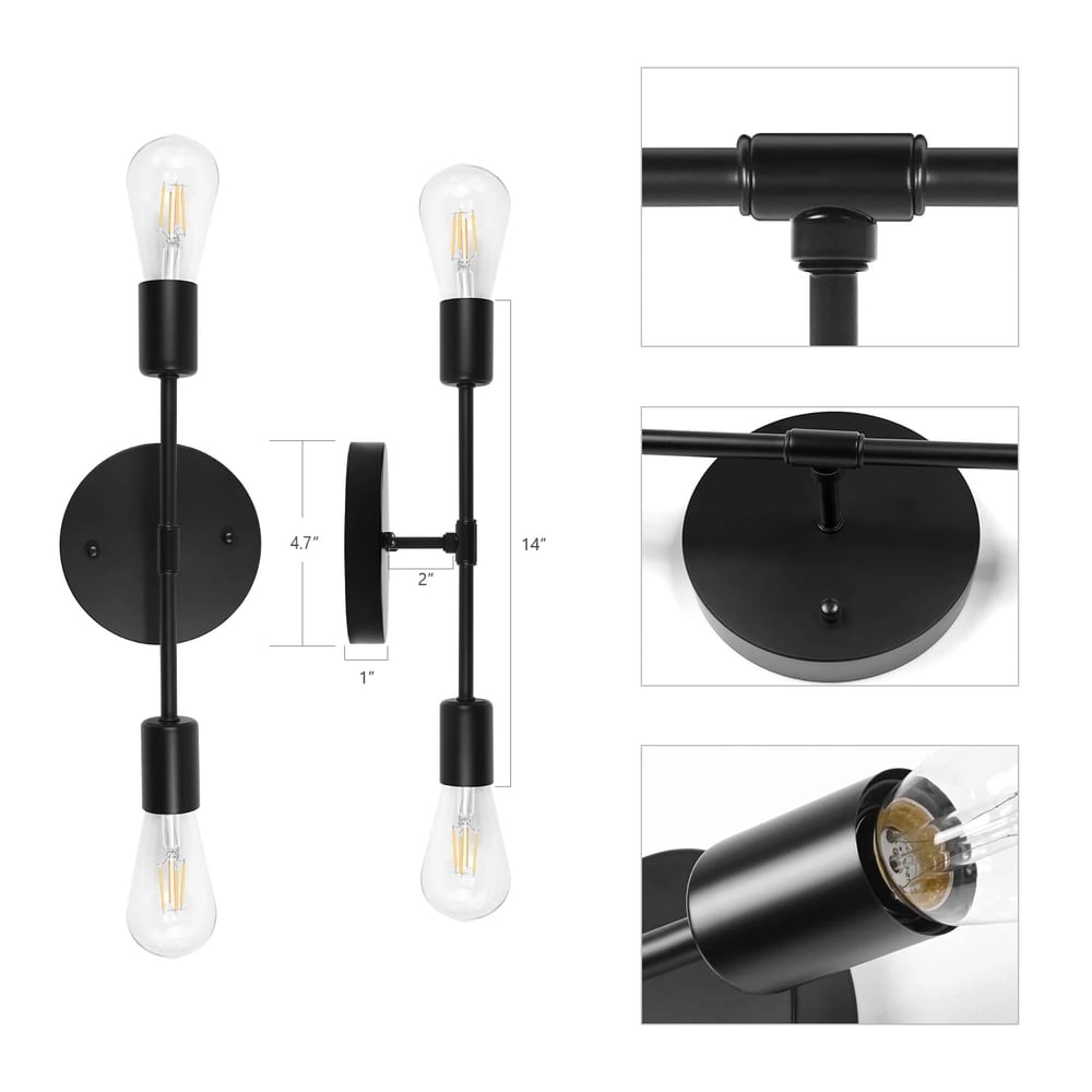 Foto 5 pulgar | Lámpara de Techo Led Vintage para Salón Pasillo 60 W color Negro - Venta Internacional
