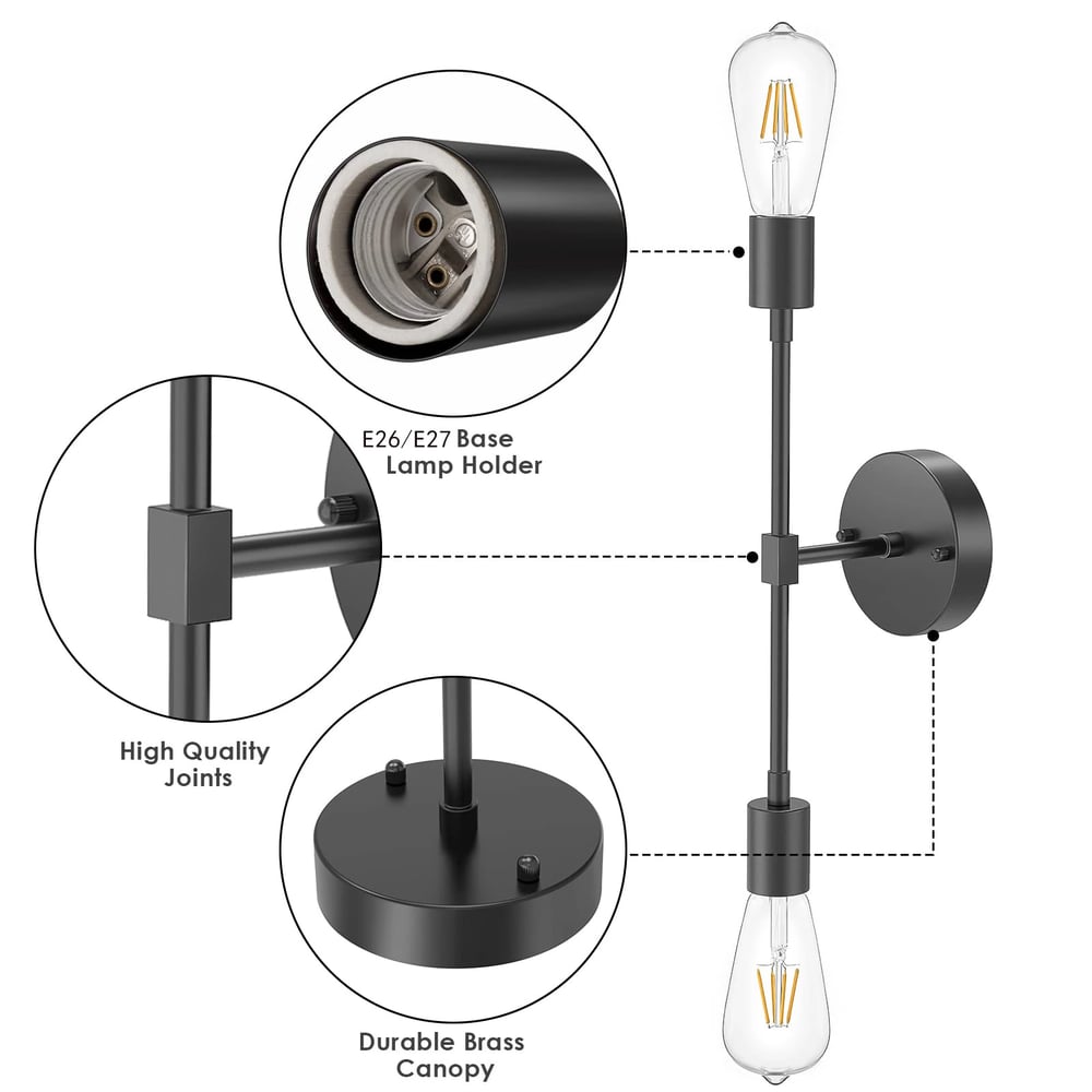 Foto 6 pulgar | Lámpara de Techo Led Vintage para Salón Pasillo 60 W color Negro - Venta Internacional