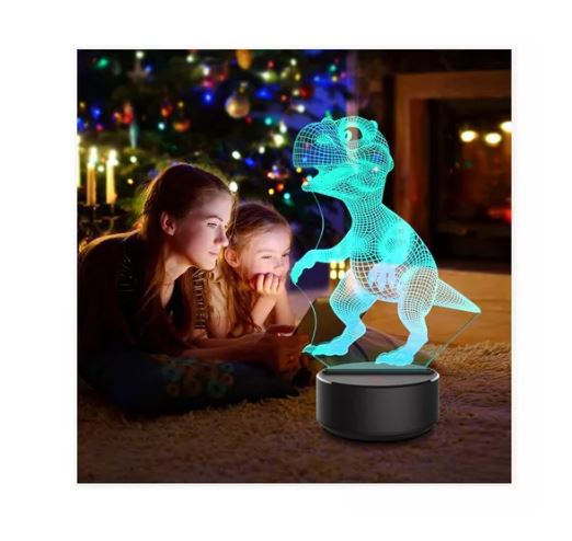 Foto 4 | Lámpara de Mesa LED 3D Diseño de Dinosaurio Luz Nocturna