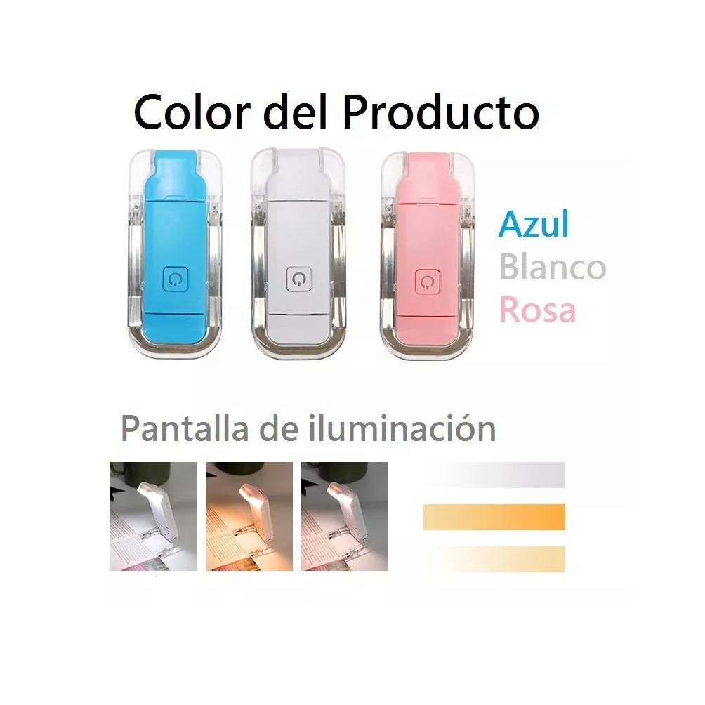 Foto 3 pulgar | Luz Led con Clip para Leer Libros Recargable por Usb