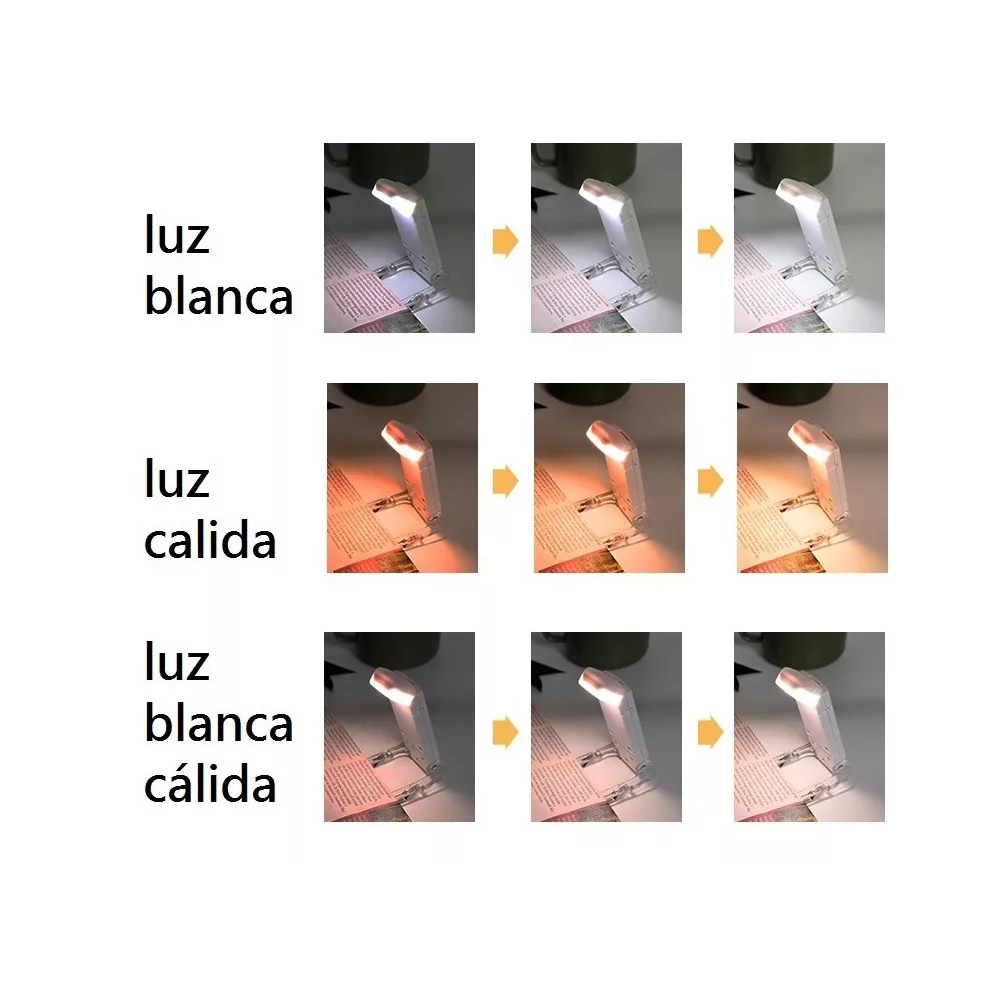 Foto 4 pulgar | Luz Led con Clip para Leer Libros Recargable por Usb