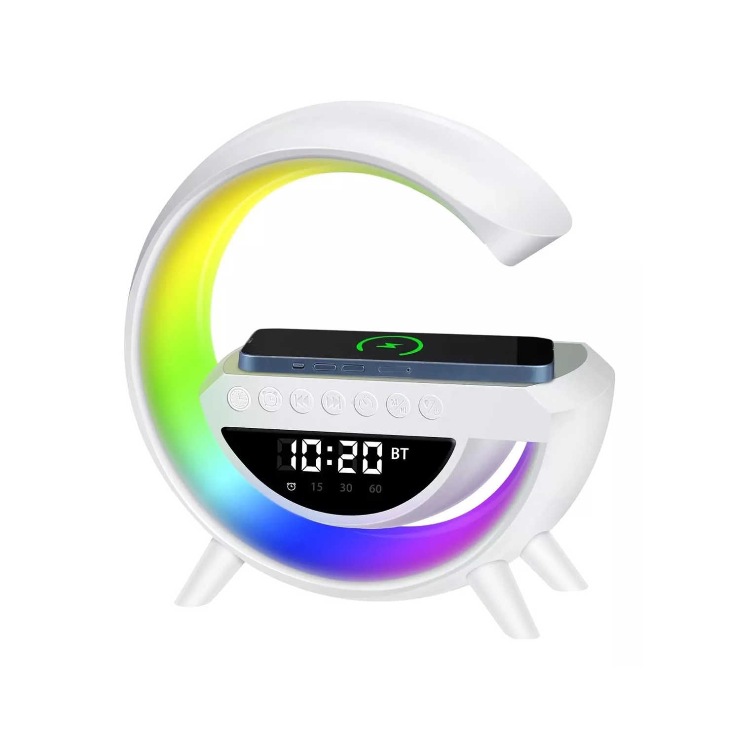 Foto 1 | Altavoz de Lámpara de Mesa RGB con Cargador Inalámbrico Altavoz Bluetooth - Venta Internacional