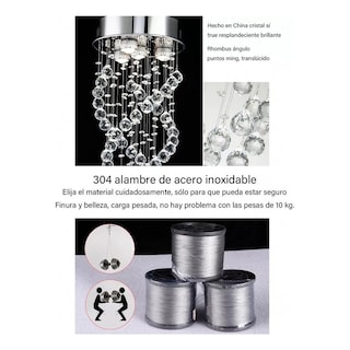 Foto 3 | Lámpara Colgante De Cristal En Espiral, Estilo Moderno, 4 Led, G10, 5 W - Venta Internacional.