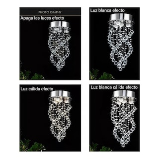 Foto 4 | Lámpara Colgante De Cristal En Espiral, Estilo Moderno, 4 Led, G10, 5 W - Venta Internacional.