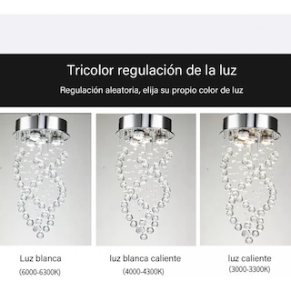 Foto 5 | Lámpara Colgante De Cristal En Espiral, Estilo Moderno, 4 Led, G10, 5 W - Venta Internacional.