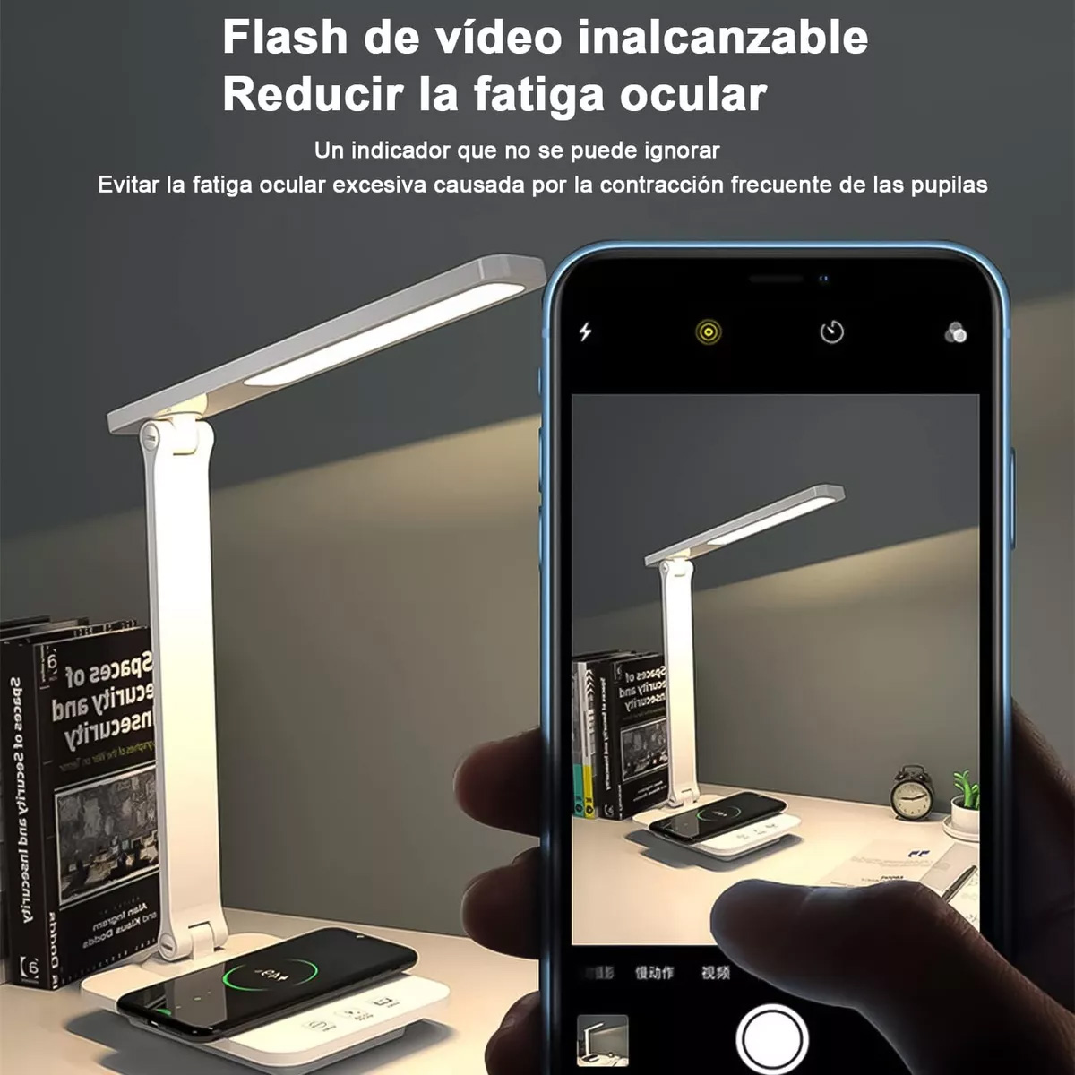 Foto 5 | Lámpara de Escritorio Led con Control Táctil Plegable Blanco