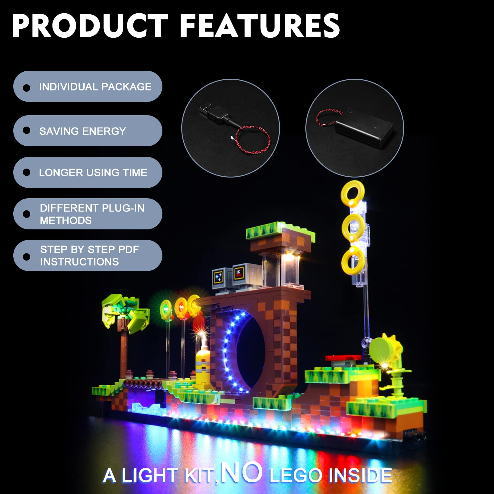 Foto 5 pulgar | Kit De Iluminación Led Brickbling Para Lego Sonic Green Hill Zone - Venta Internacional.