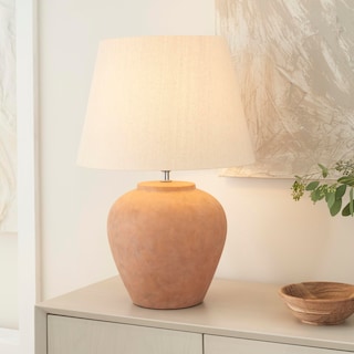 Foto 3 | Lámpara De Mesa Nourison, Maceta Rústica De Cerámica De Terracota, 20 Cm - Venta Internacional.