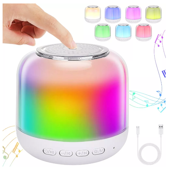 Lámpara De Noche Recargable Luz Led Con Música Por Bluetooth