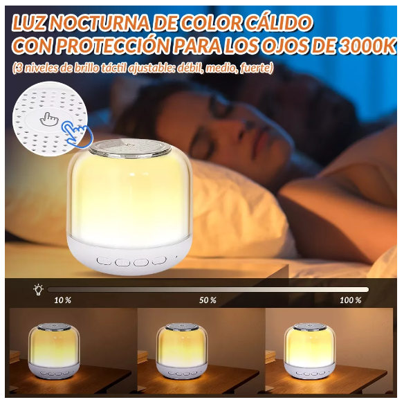 Foto 4 pulgar | Lámpara De Noche Recargable Luz Led Con Música Por Bluetooth